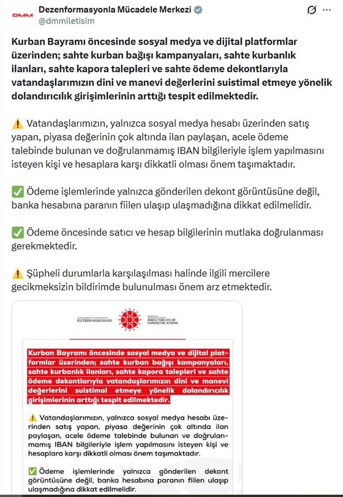 Sahte Kurban Bağışlarına Dikkat!