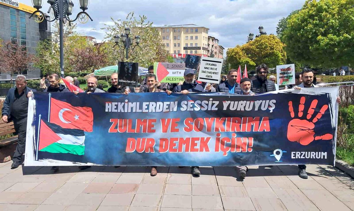 Erzurum\'da Gazze İçin 132. Hafta Sessiz Yürüyüş