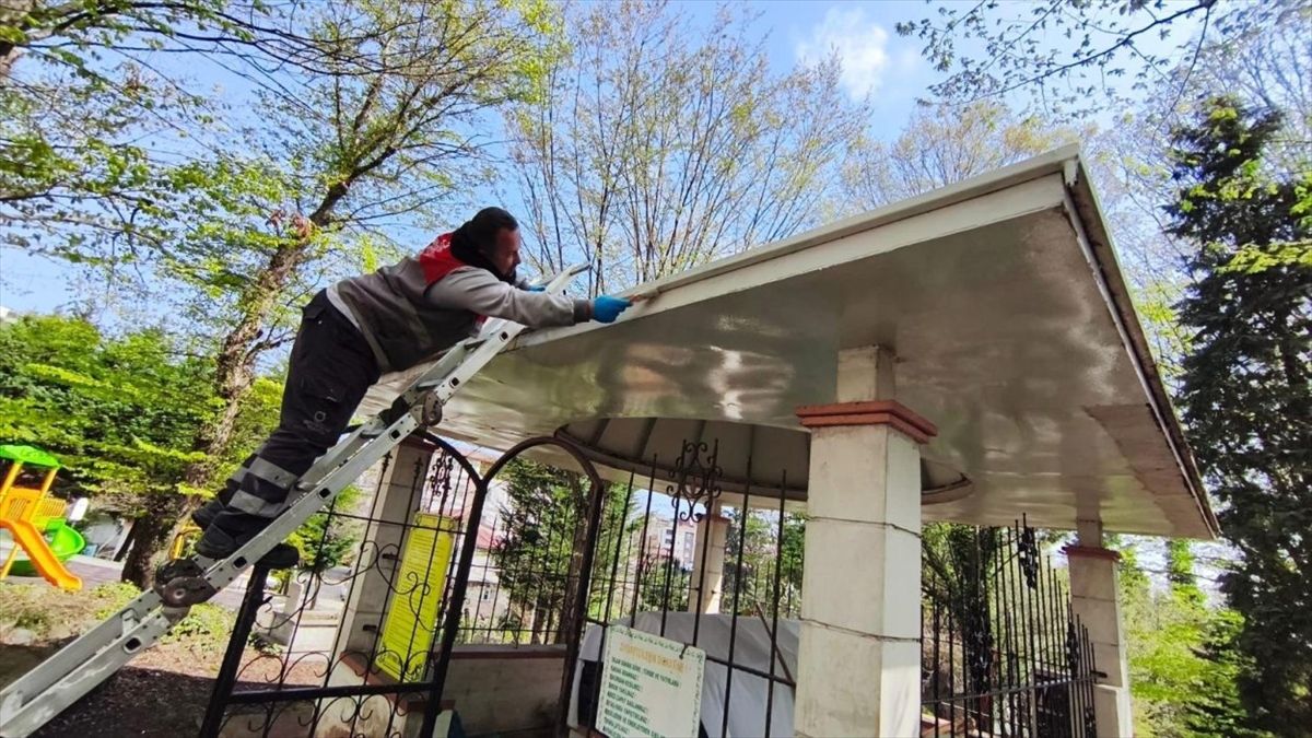 Ordu\'da bayram öncesi mezarlık temizliği