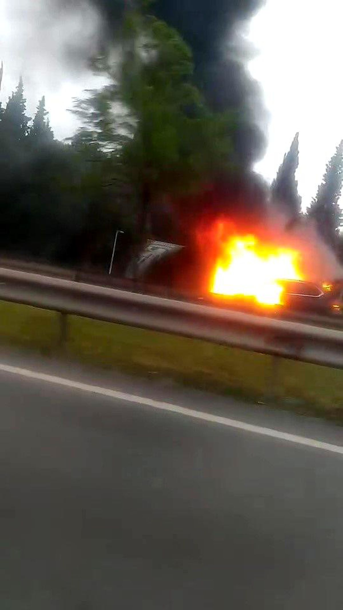Yalova-Bursa Yolunda Otomobil Yandı