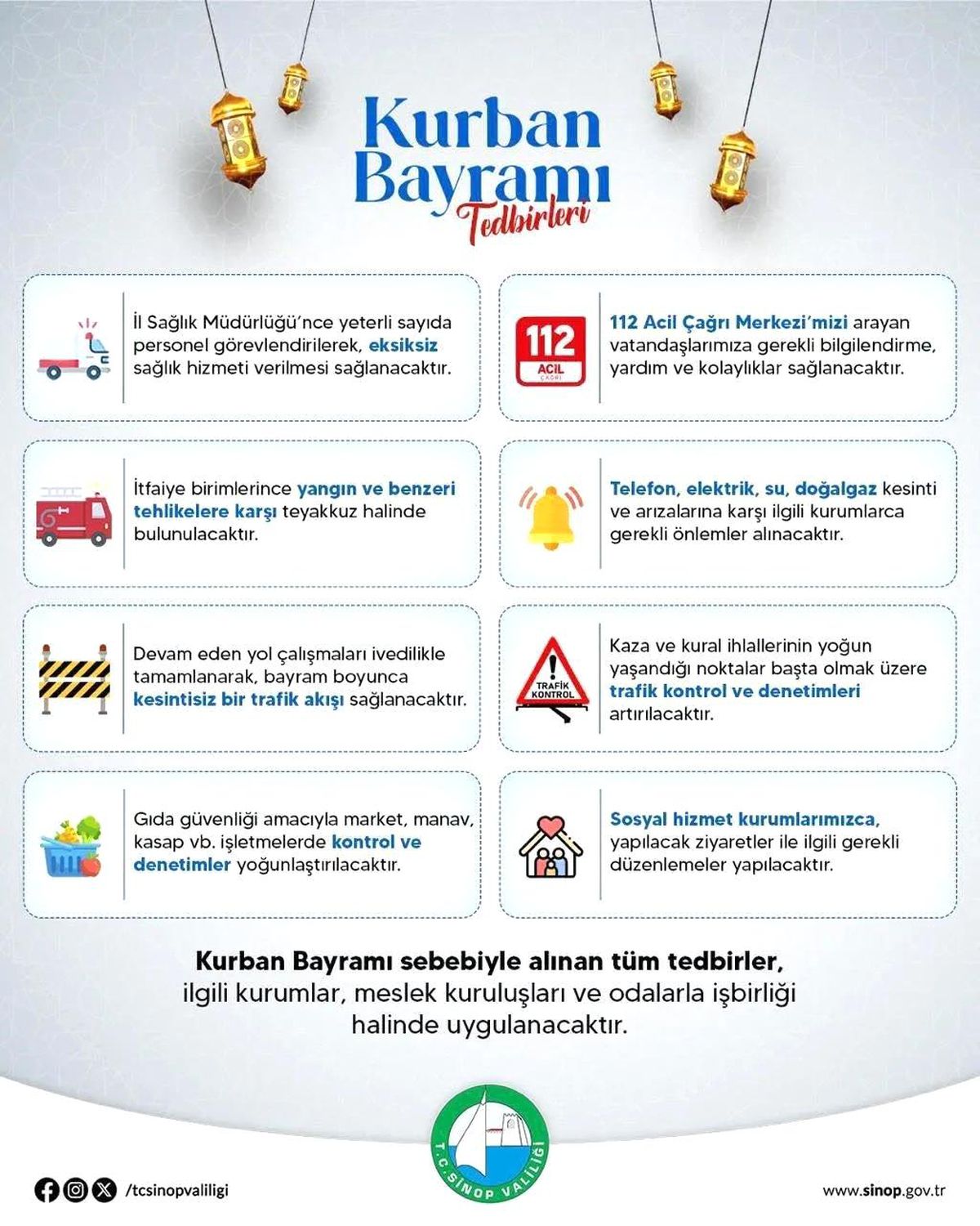 Sinop\'ta Kurban Bayramı İçin Güvenlik Tedbirleri