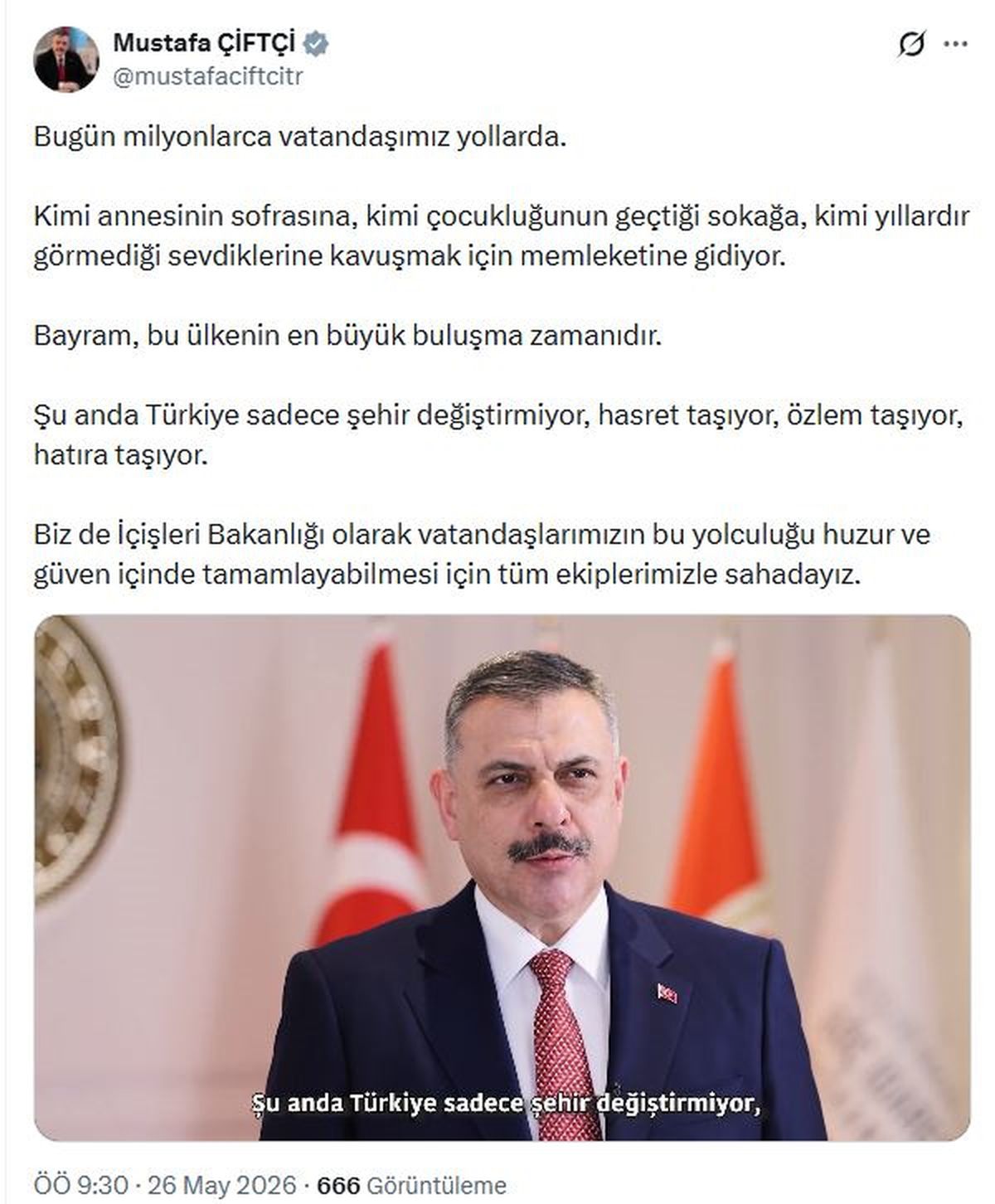 Bakan Çiftçi\'den Bayram Mesajı