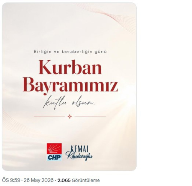 Kemal Kılıçdaroğlu'ndan Kurban Bayramı mesajı