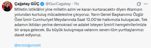 Özgür Özel'den İzmir'de gövde gösterisi! Valiliğin itirazına jet yanıt geldi