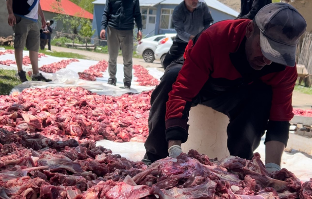 Yüksekova'da 100 yıllık gelenek: 140 kurban kesildi, etler tüm köye eşit dağıtıldı