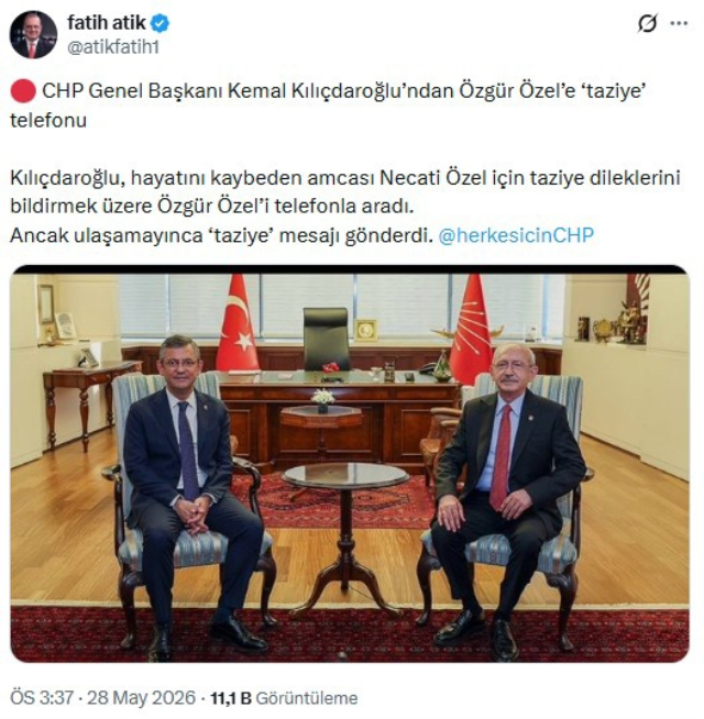 Kılıçdaroğlu'ndan Özel'e taziye telefonu! Açmayınca mesaj gönderdi