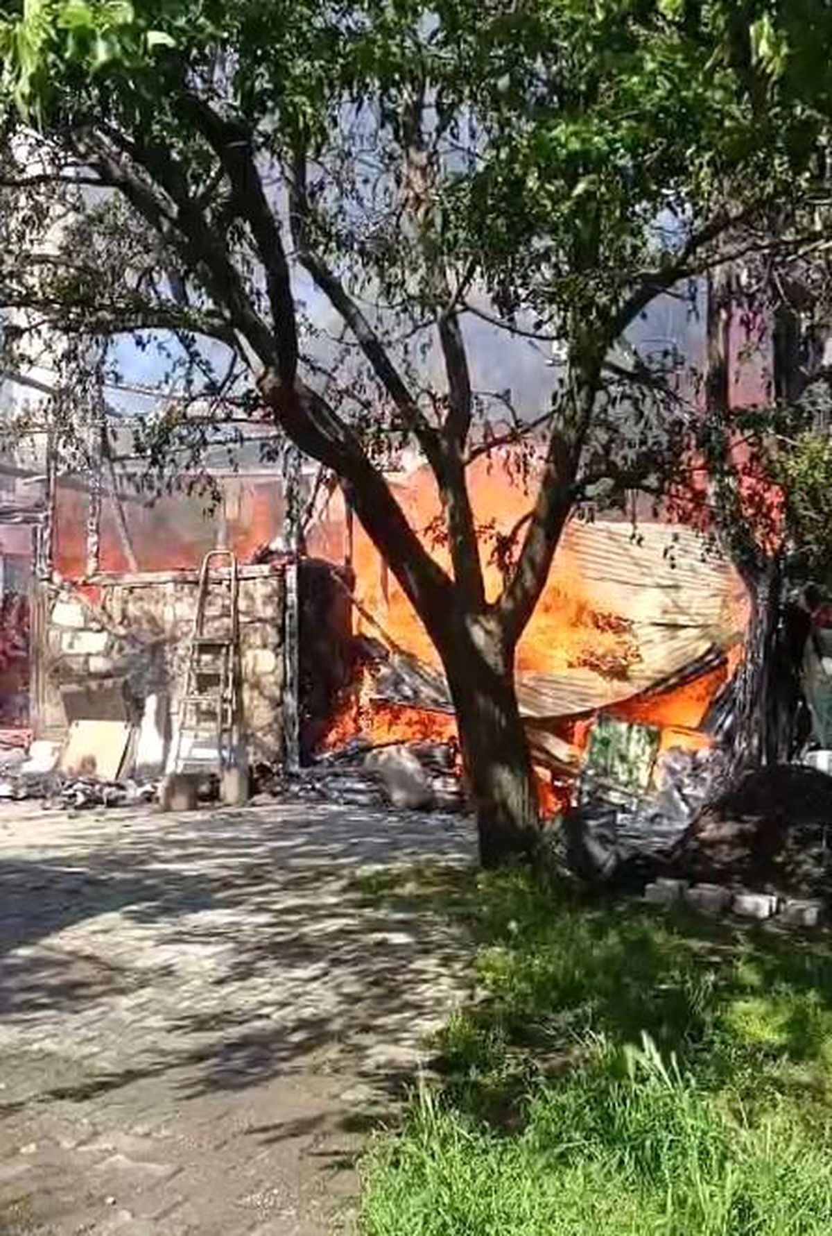 Tokat\'ta müştemilatta çıkan yangın, çevre evlere sıçramadan söndürüldü