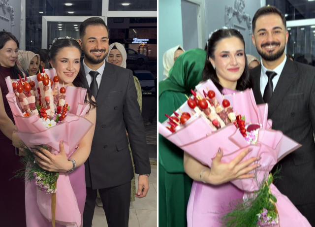Kebapçı damattan sıra dışı sürpriz! Buketi gören dönüp bir daha baktı