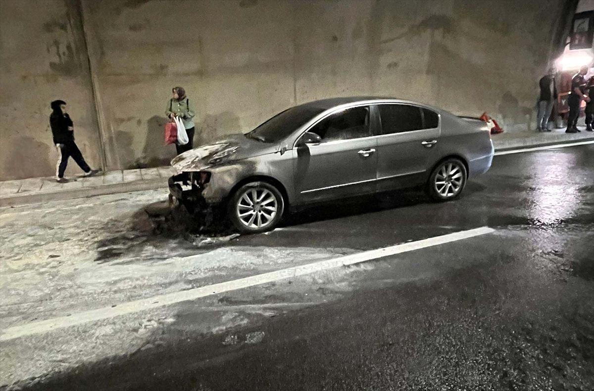 Ayvacık\'ta iki otomobilde yangın
