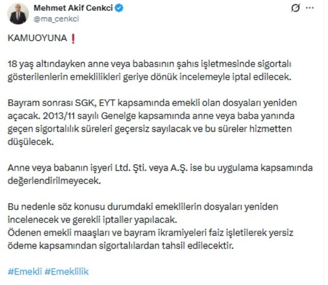 Binlerce EYT'liyi ilgilendiriyor! Emeklilik iptal edilecek, maaşlar geri istenecek iddiası