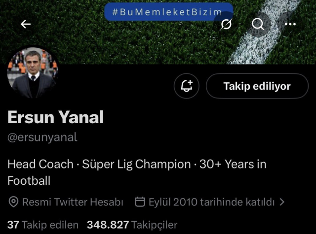 Profil fotoğrafını değiştiren Ersun Yanal'dan bir bomba paylaşım daha