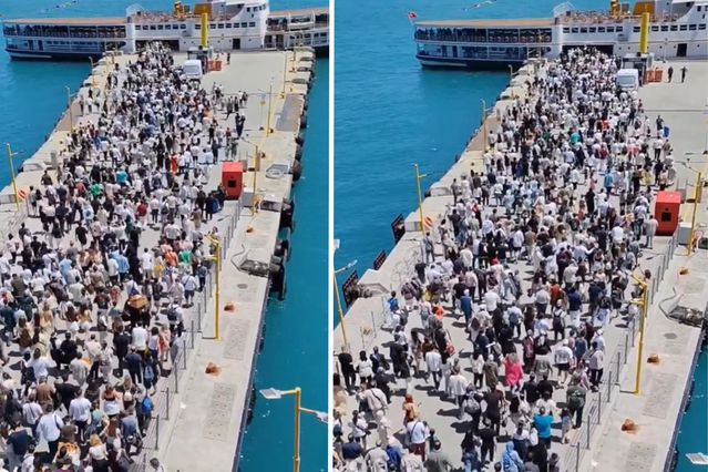 Bayram dönüşü Adalar'da izdiham: Vapura binmek için birbirlerini ezdiler