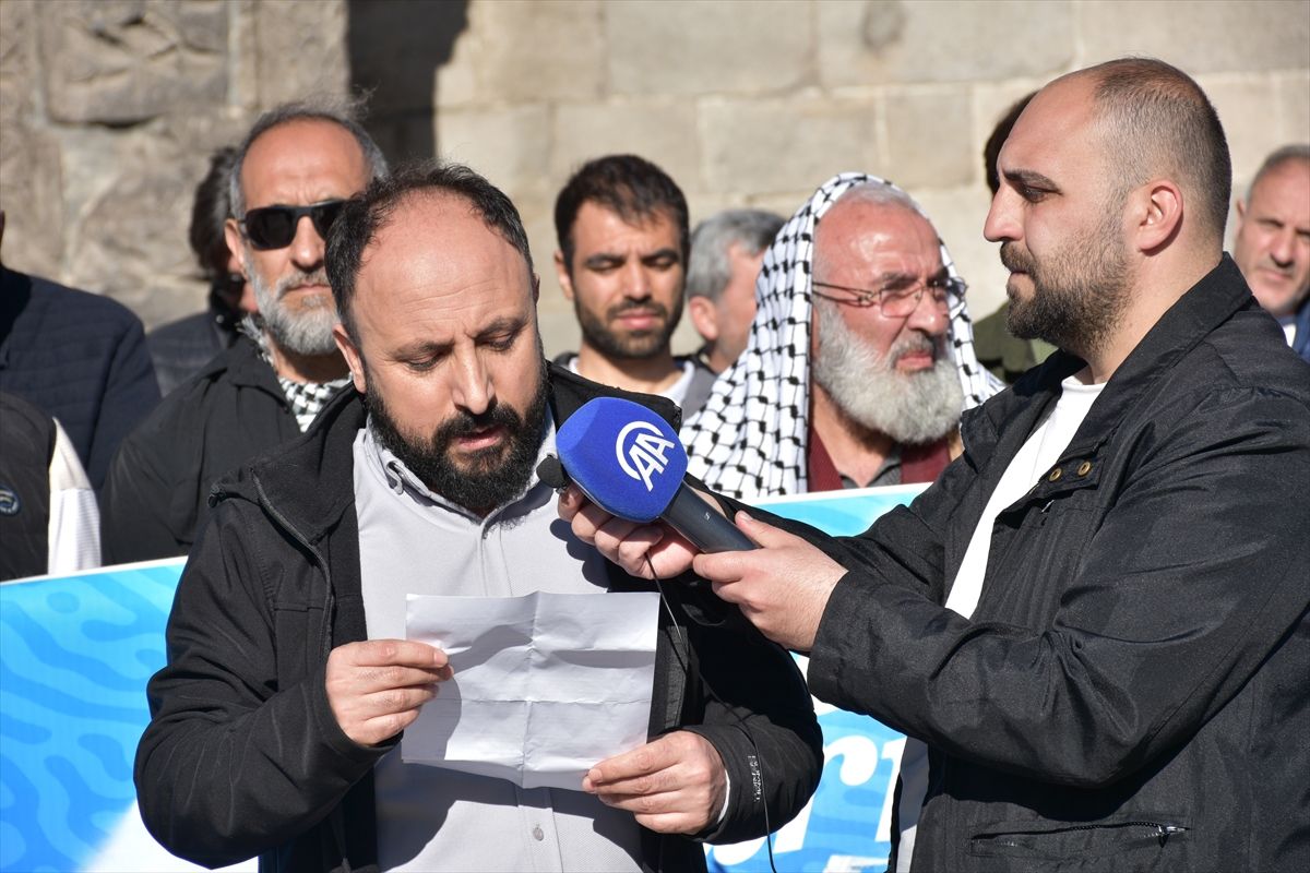 Mavi Marmara saldırısı Erzurum\'da anıldı, Gazze protestosu 133. haftada