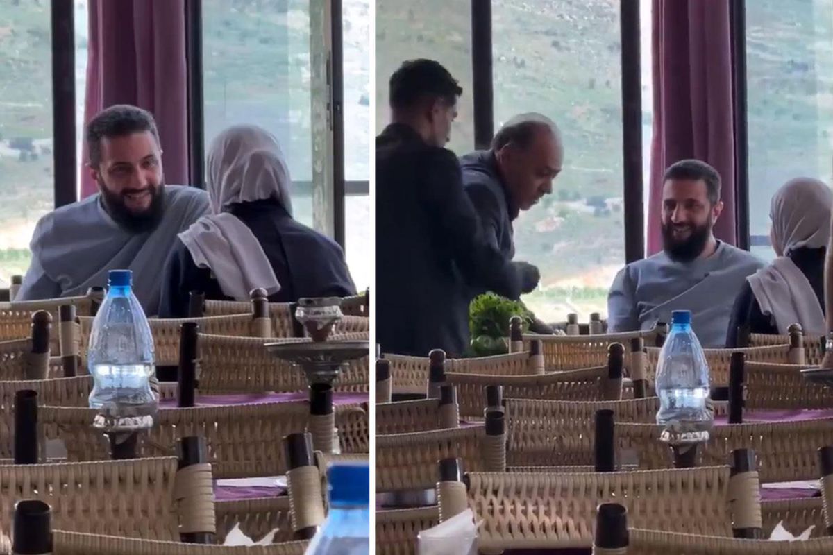 Suriye Cumhurbaşkanı Şara, eşiyle birlikte bir restoranda kahve içerken görüntülendi
