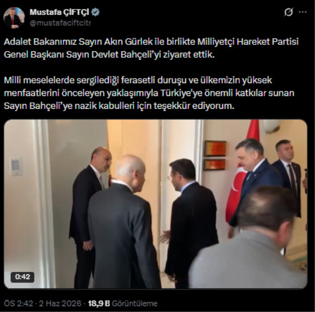 Bakan Çiftçi ile Bakan Gürlek, Devlet Bahçeli'yi ziyaret etti! Dikkat çeken dosya detayı