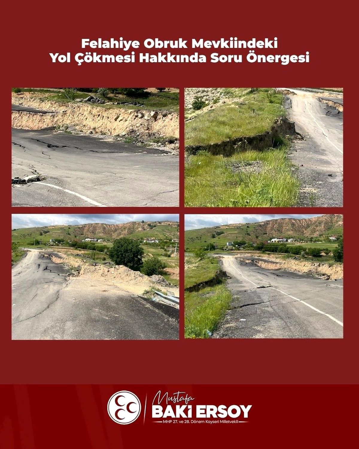 MHP\'li Ersoy Yol Çökmesini TBMM\'ye Taşıdı