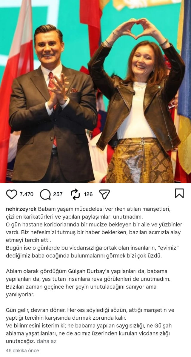 Ferdi Zeyrek'in kızı Nehir Zeyrek'ten Kılıçdaroğlu'na tepki: Gün gelir, devran döner