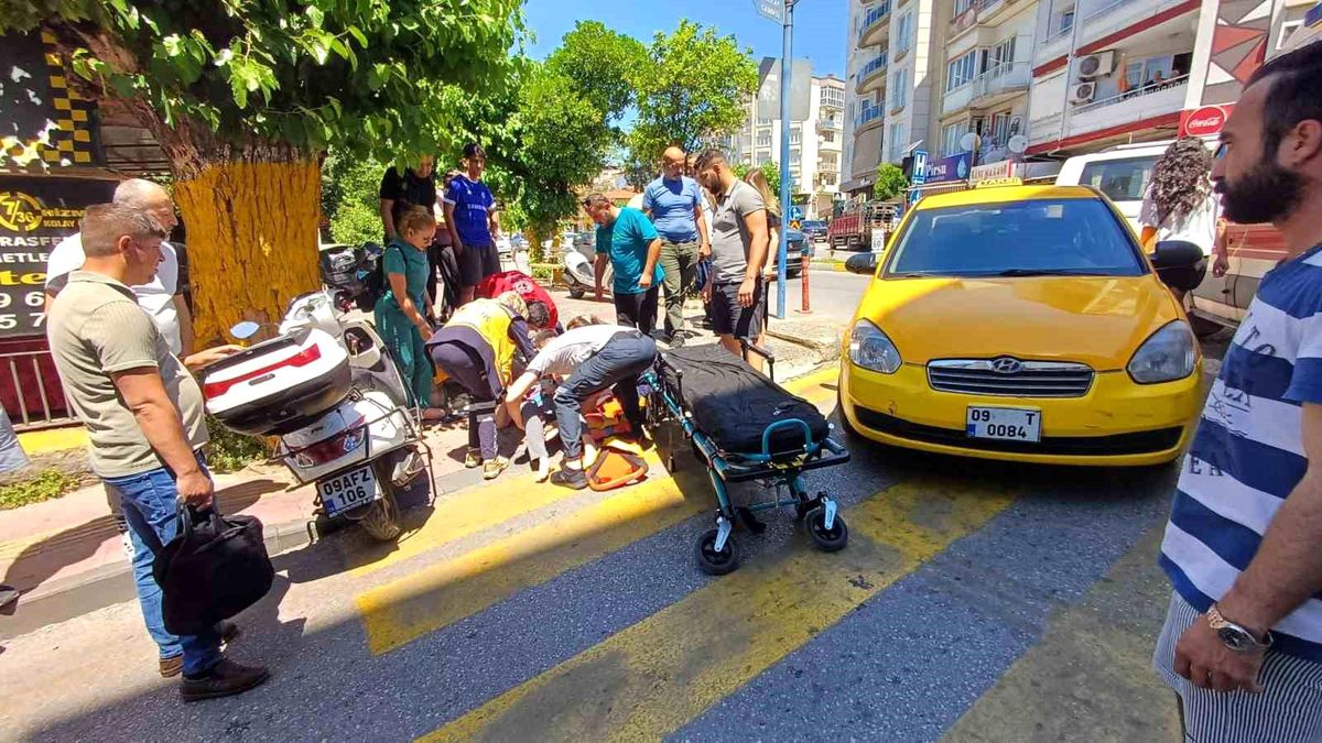 Aydın\'da Ticari Taksi Yayaya Çarptı: 1 Yaralı
