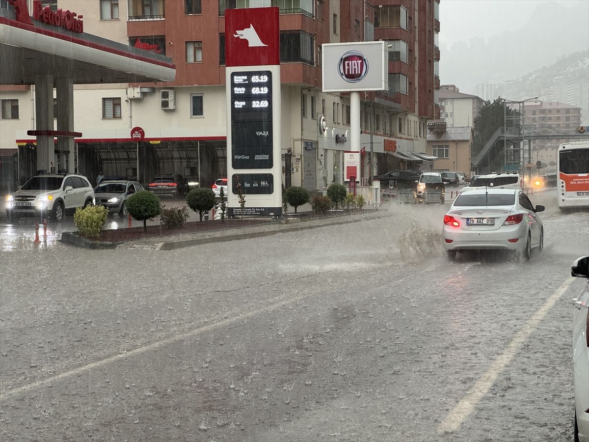 Gümüşhane\'de Sağanak ve Dolu Etkisi
