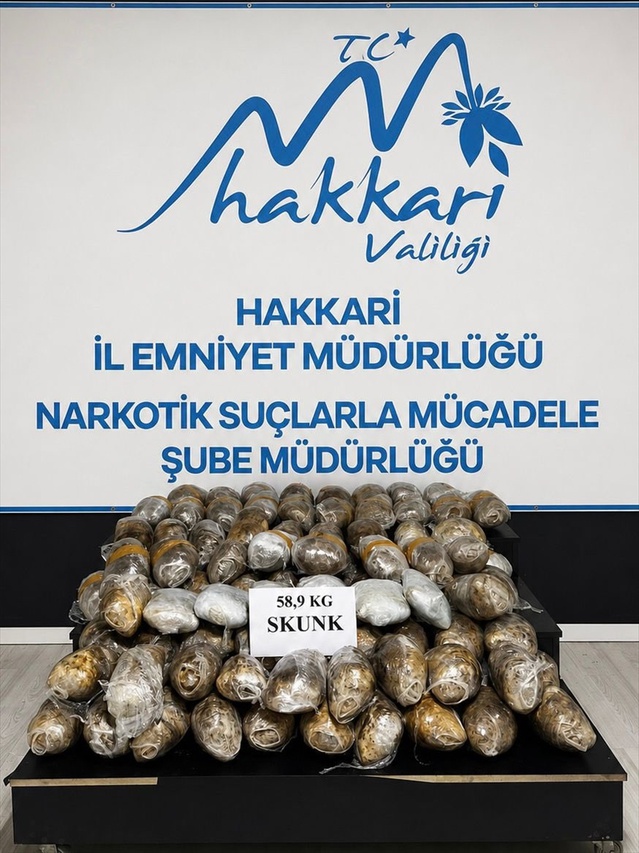 Hakkari’de 59 Kilo Uyuşturucu Ele Geçirildi