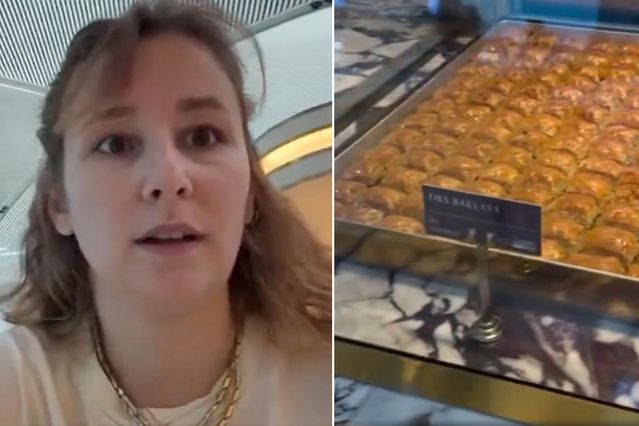 Havalimanında bir dilim baklavanın fiyatını görünce şaşkına döndü