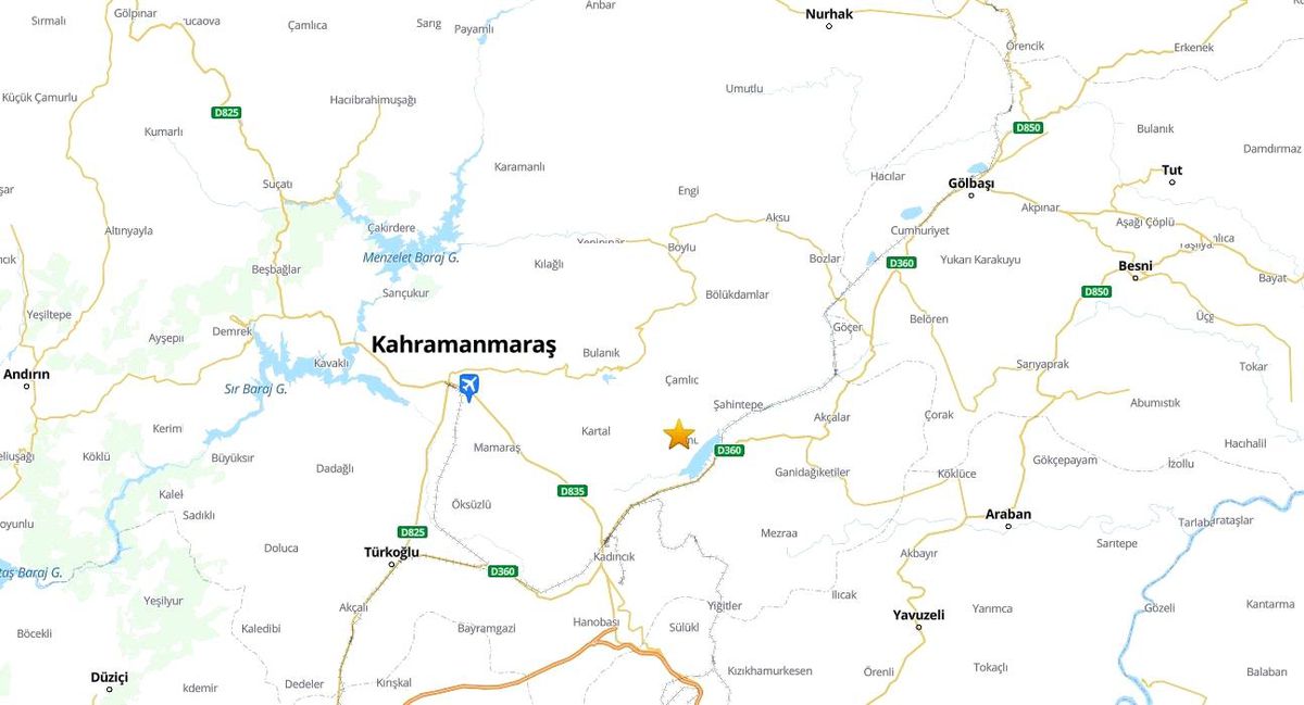 Pazarcık’ta 4.4 Büyüklüğünde Deprem