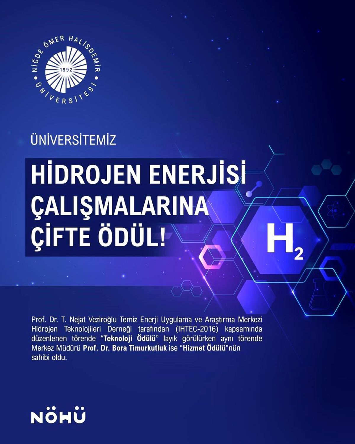 Niğde Üniversitesi\'ne Hidrojen Enerjisi Ödülü