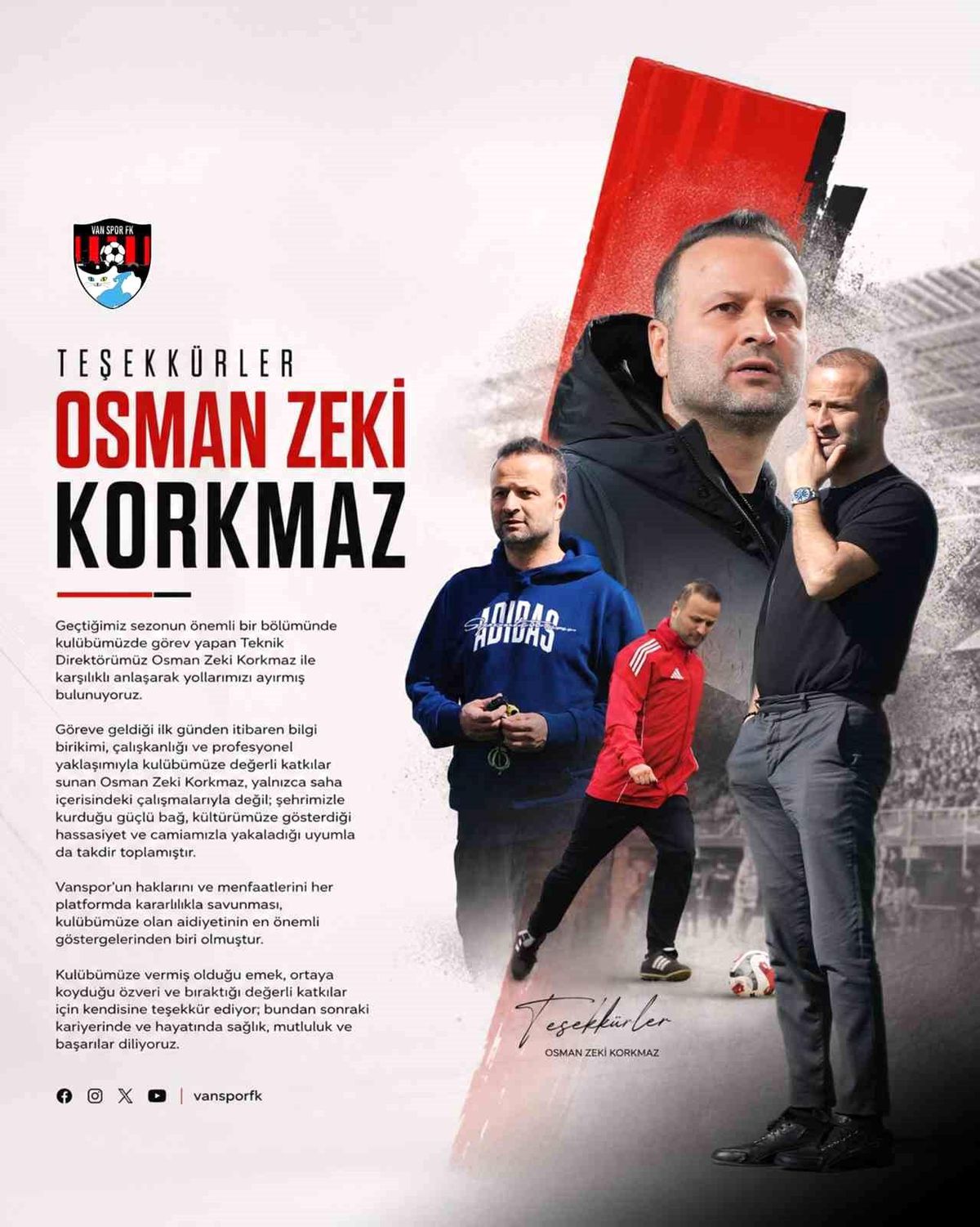 Vanspor, Teknik Direktör Korkmaz ile Ayrıldı