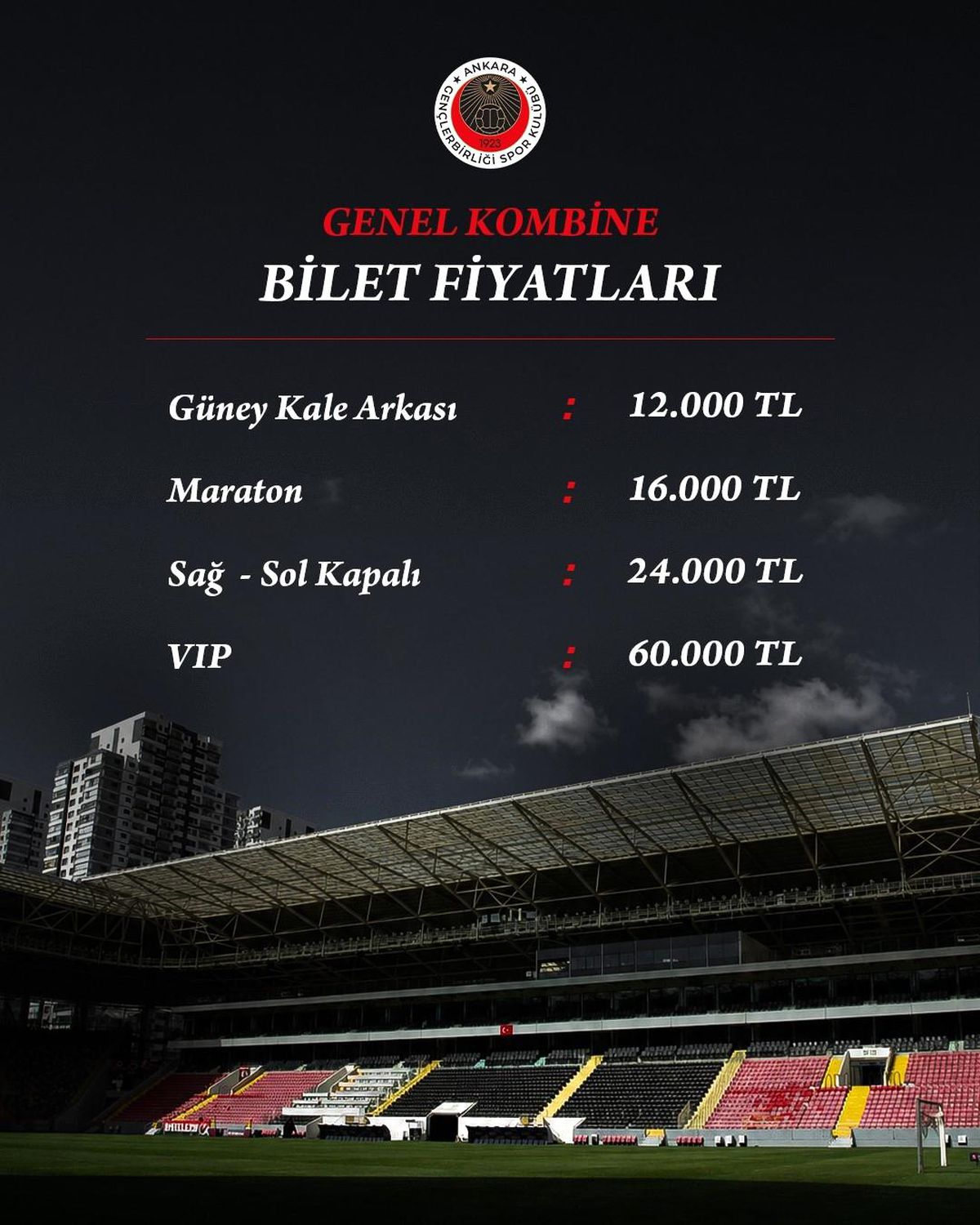 Gençlerbirliği\'nde Kombine Bilet Satışı Başladı