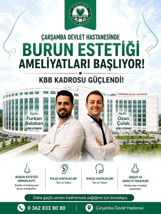 Çarşamba Hastanesi'ne Yeni Uzmanlar