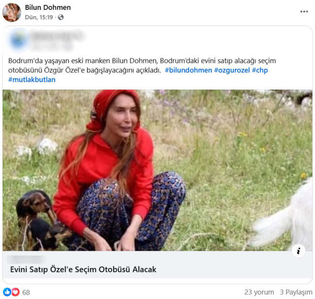 Eski manken Bilun Dohmen, Özgür Özel'e seçim otobüsü almak için Bodrum'daki evini satışa çıkardı