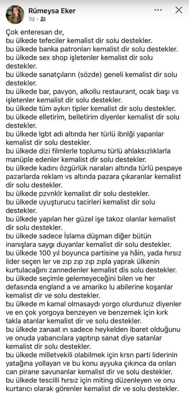 Rümeysa Eker'e soruşturma başlatıldı mı?