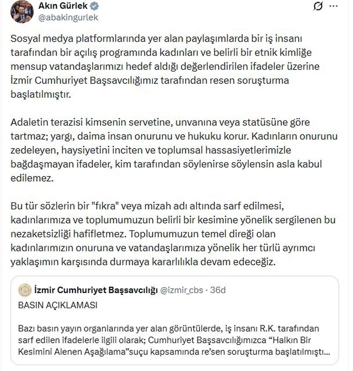Adalet Bakanı\'ndan Açıklama: Soruşturma Başlatıldı