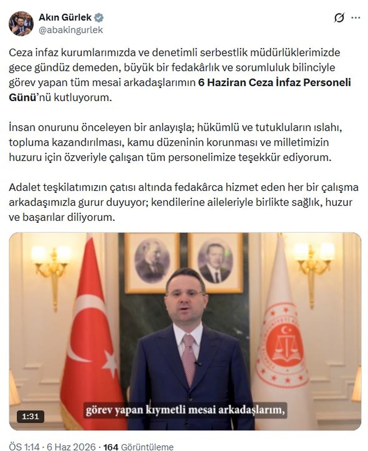 Ceza İnfaz Personeli Günü Kutlandı