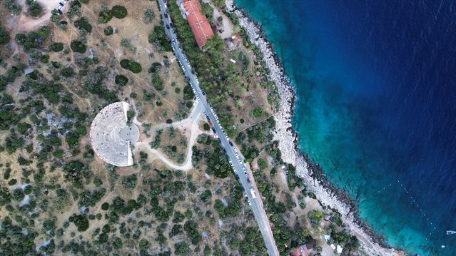 Kaş'taki Antik Tiyatro'da Dünya Kupası Heyecanı