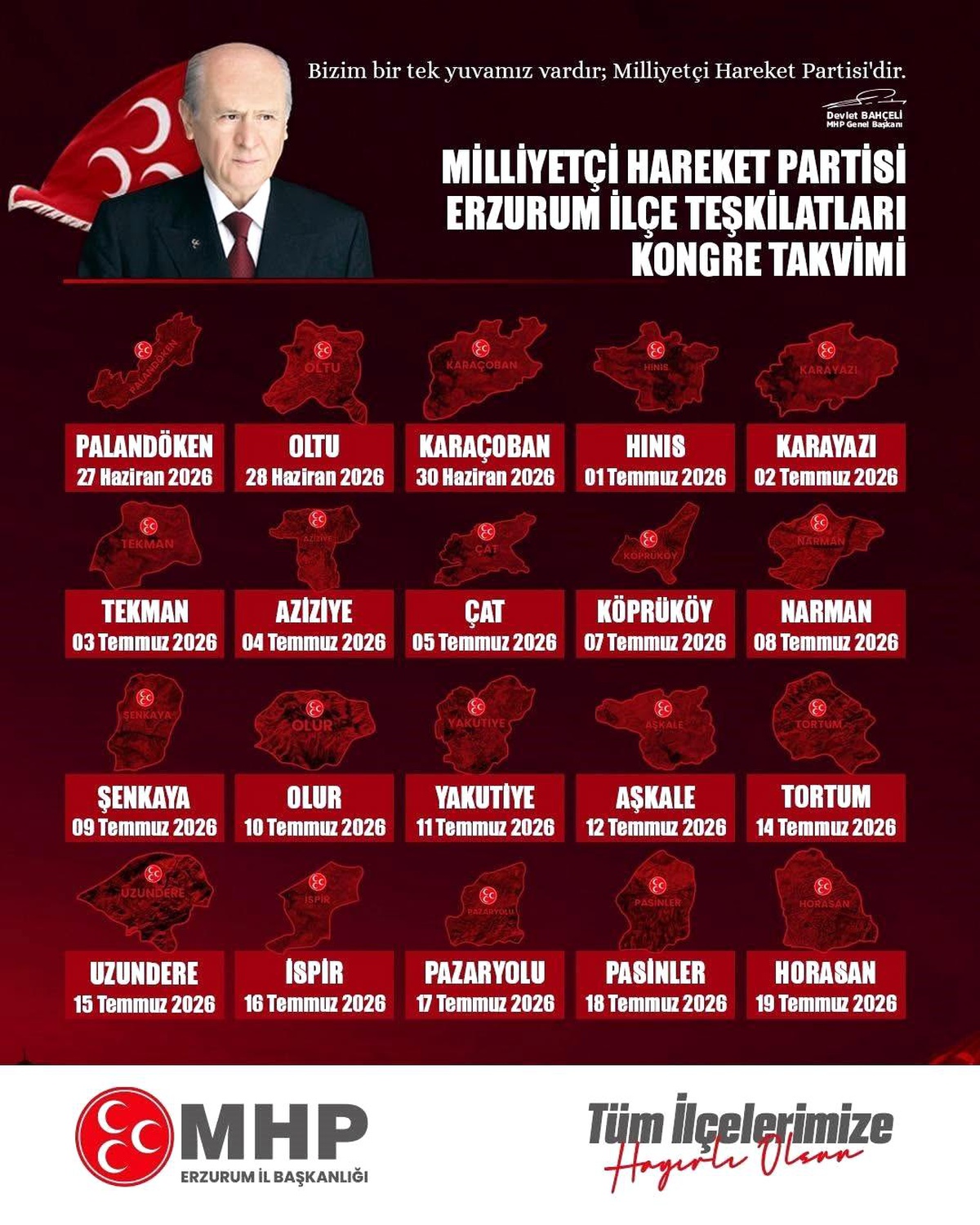 MHP Erzurum İl Kongreleri Başladı