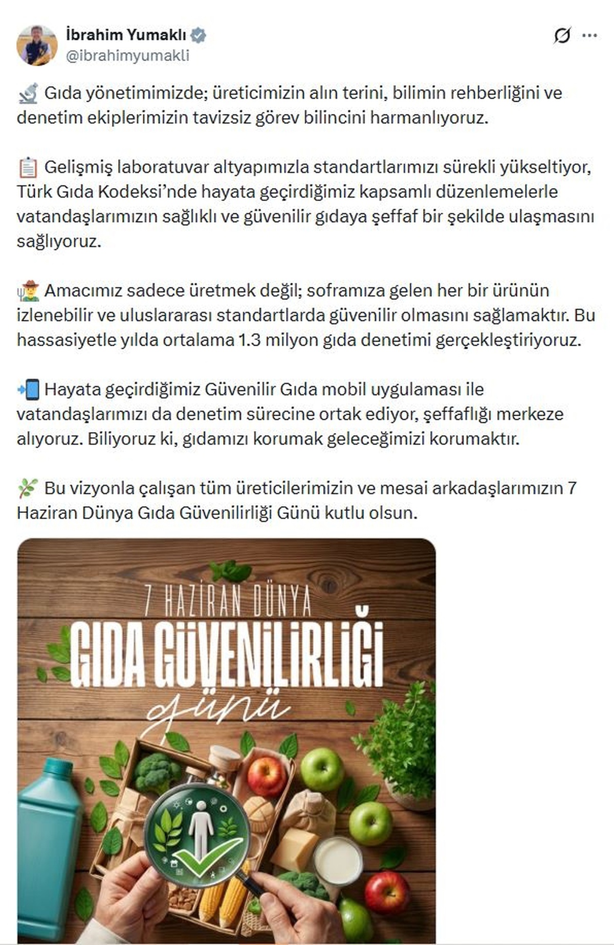 Gıda Güvenliği Vurgusu
