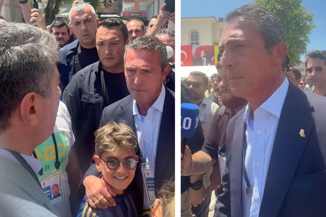 Oy vermeye gelen Ali Koç'a ''Büyük başkan'' tezahüratı