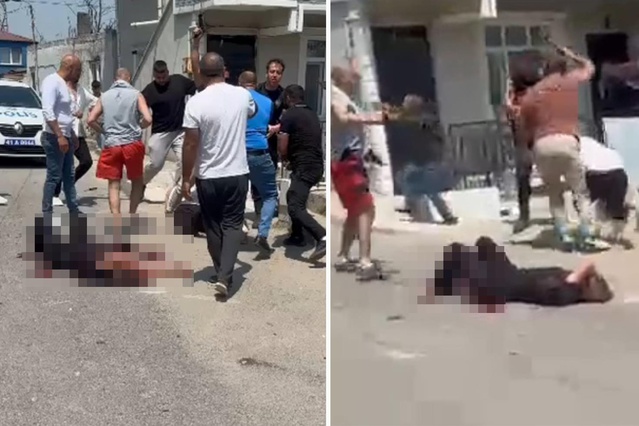 Eşini sokak ortasında bıçaklayarak öldüren adama linç girişi