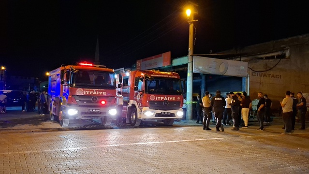Bafra'da Oto Yıkamacıda Yangın
