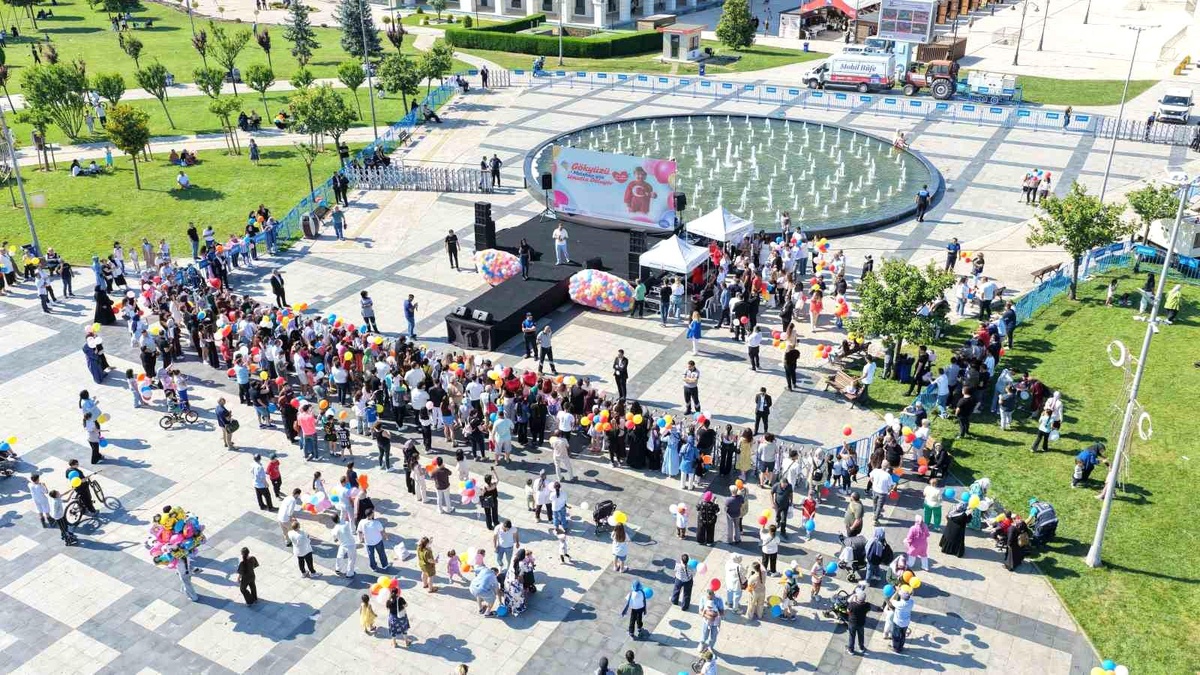 Sancaktepe\'de Metehan bebek için gökyüzüne balonlar bırakıldı