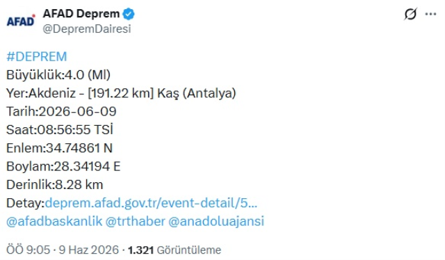Antalya'da korkutan deprem! Çevre illerde de hissedildi