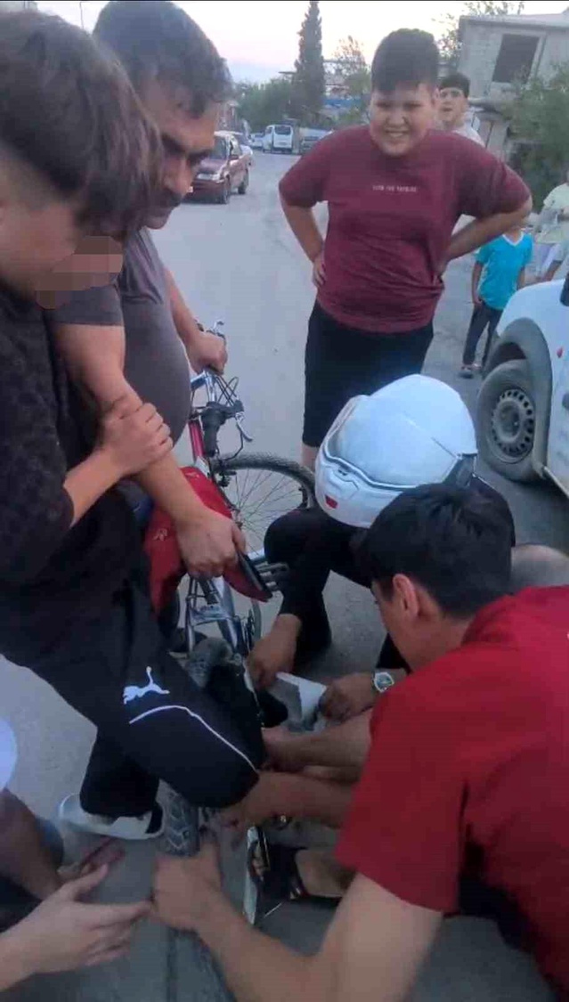 Kahramanmaraş'ta Çocuk Bisikletten Kurtarıldı