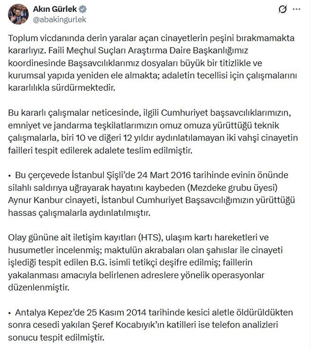 İki Cinayet Aydınlatıldı