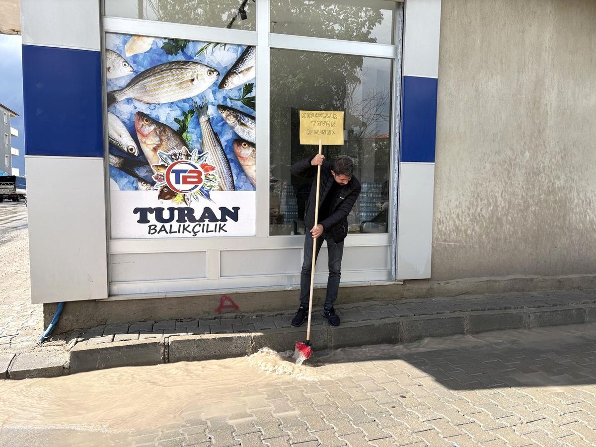 Diyadin\'de sağanak yağış su birikintilerine neden oldu