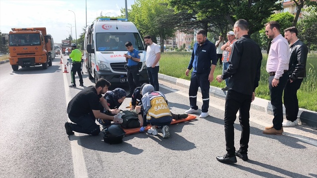 Kütahya'da Motosiklet Kazası