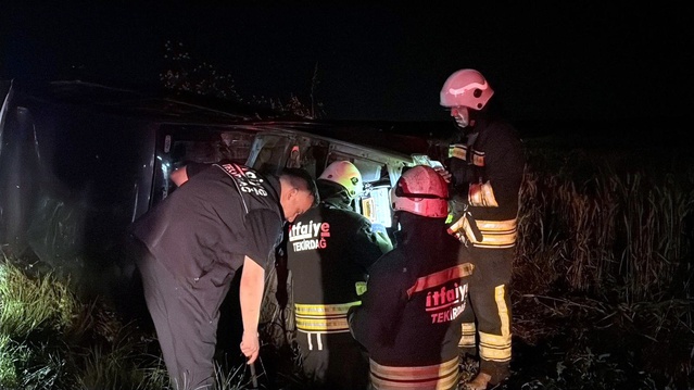 Çorlu'da Takla Atan Araçta Yaralanan Yok
