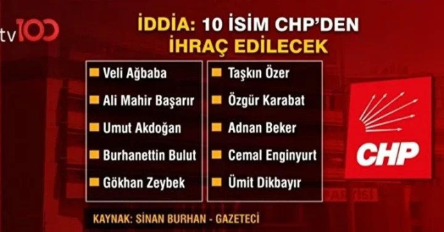 Kılıçdaroğlu'nun ihraç edeceği 10 isim belli oldu iddiası