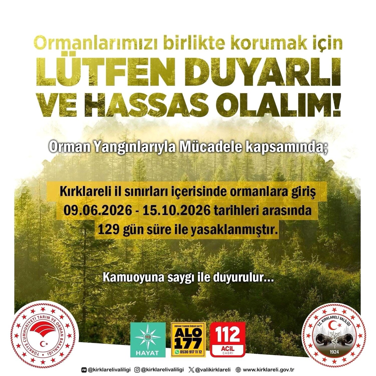 Kırklareli\'nde Orman Girişleri 129 Gün Yasaklandı