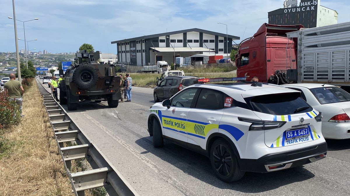 Samsun\'da Zırhlı Araçla Trafik Kazası